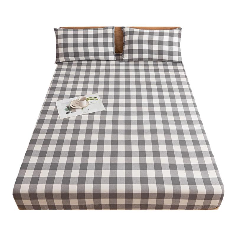 无印良品纯棉床笠单件 夏季全棉防尘床罩床套席梦思床垫保护套床单
