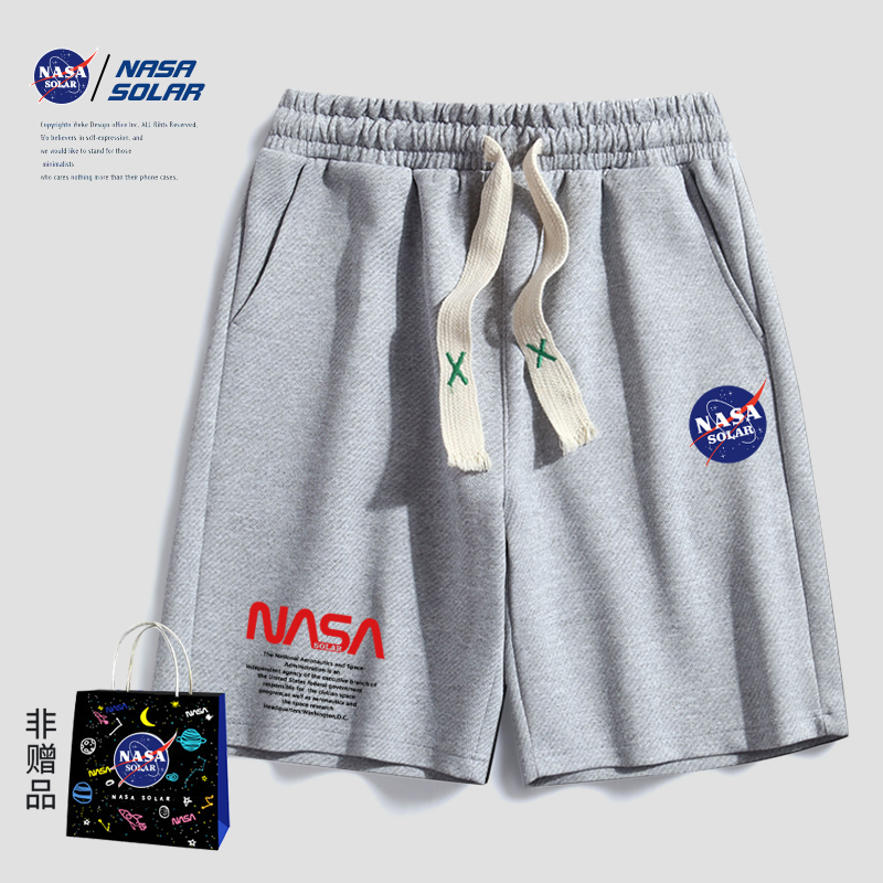 NASA SOLAR联名夏季情侣运动短裤 男女户外休闲五分裤子