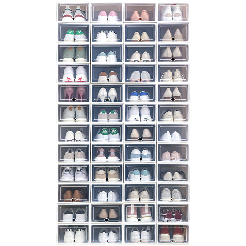 点亮空间鞋盒 折叠收纳盒抽屉式透明鞋柜塑料鞋架