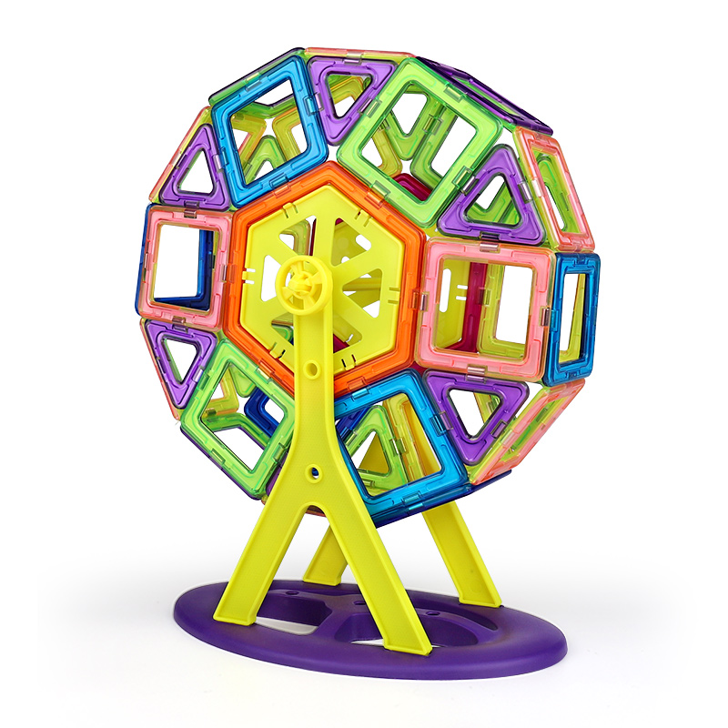 梦启点纯磁力片积木 儿童磁铁磁片拼图吸铁石贴益智拼装玩具磁力贴