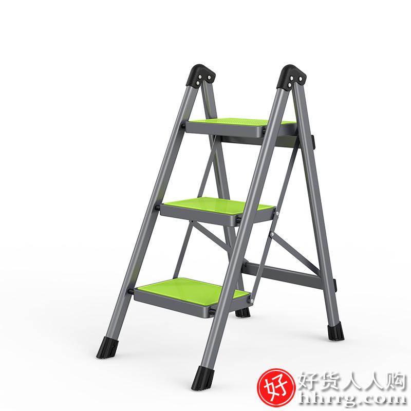 摩克折叠伸缩人字梯，家用室内多功能安全爬梯三四步小梯凳