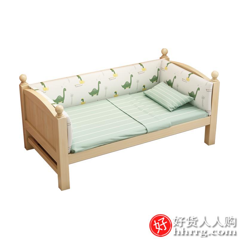 实木带护栏男孩床边加宽拼接儿童床