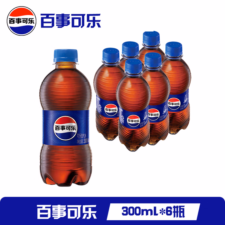 百事可乐 Pepsi 碳酸汽水饮料 瓶装整箱 300ml*6瓶