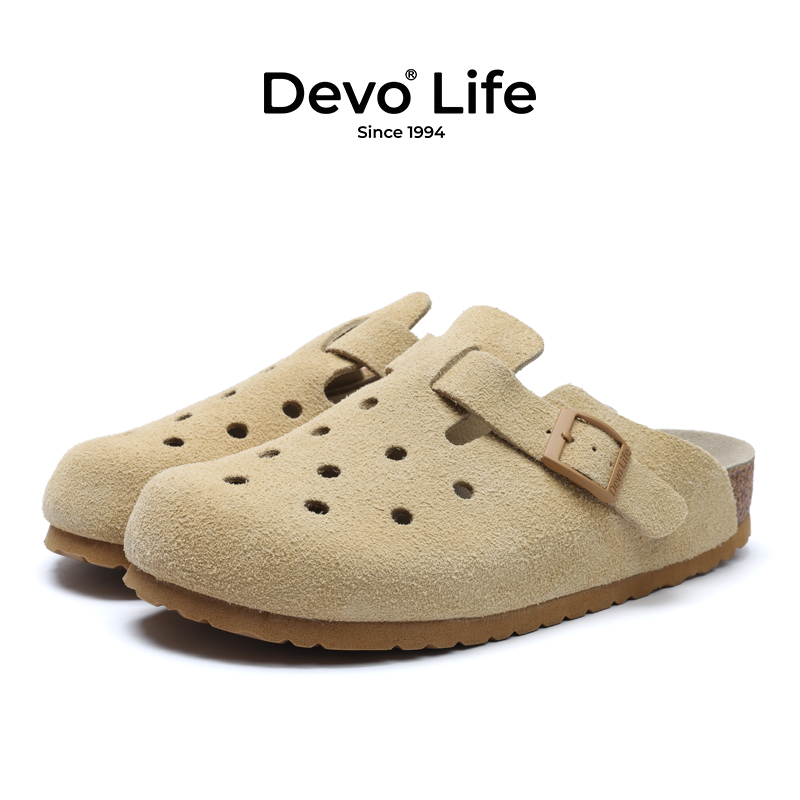 白菜！Devo Life 的沃 女款反绒牛皮软木凉拖鞋 多款