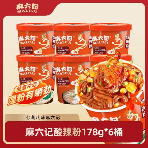 麻六记 方便速食酸辣粉 178g*6桶