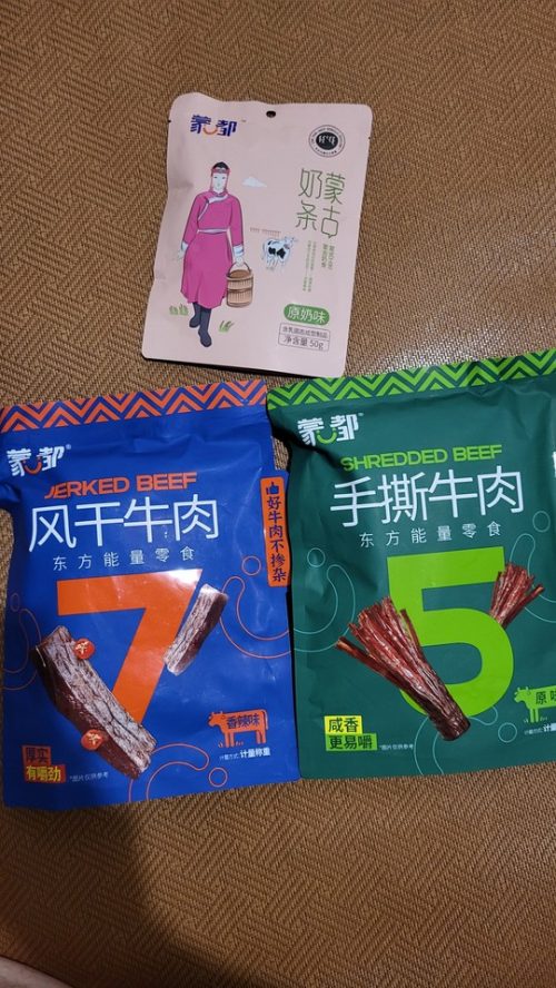蒙都手撕牛肉干500g，草原牛肉零食健身-1