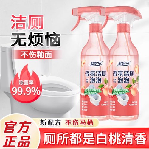 蓝怡宝 马桶强力除垢清香型洁厕剂 480mL*3瓶+大白块清洁泡泡