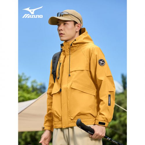 Mizuno 美津浓 男士户外防风防泼水 连帽软壳外套-1 Mizuno 美津浓 男士户外防风防泼水 连帽软壳外套-1