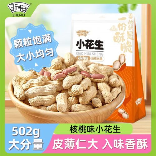 浙梅 核桃味带壳小花生 502g*2袋-1 浙梅 核桃味带壳小花生 502g*2袋-1
