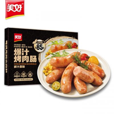 美好 含肉量85%爆汁烤肉肠 400g*2盒*2件