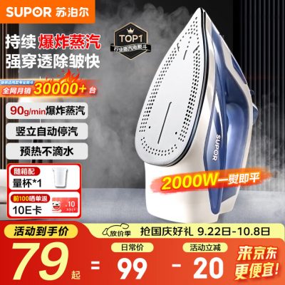 SUPOR 苏泊尔 电熨斗ESP-307A 家用手持挂烫机  熨烫机 大蒸汽干湿两用