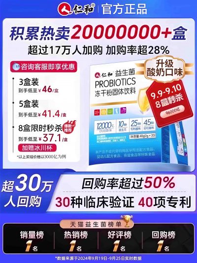 仁和 功夫可立克 新升级45种复合益生菌冻干粉 2g*20袋-1 仁和 功夫可立克 新升级45种复合益生菌冻干粉 2g*20袋-1