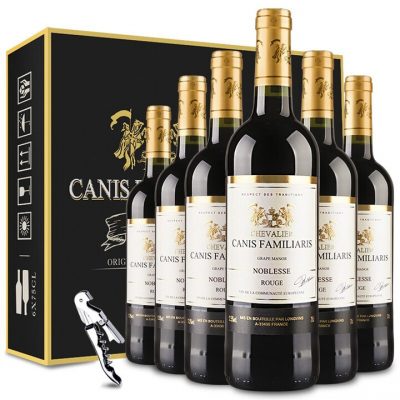 CANIS FAMILIARIS布多格 法国原瓶进口红酒 骑士干红葡萄酒750ml*6